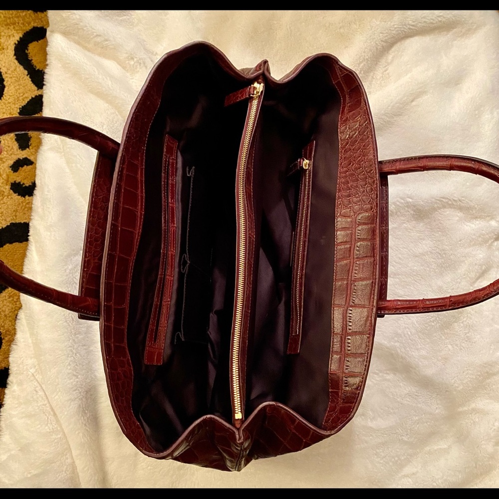 Brian Atwood Large Burgundy Leather Handbag - Picture 7 of 7